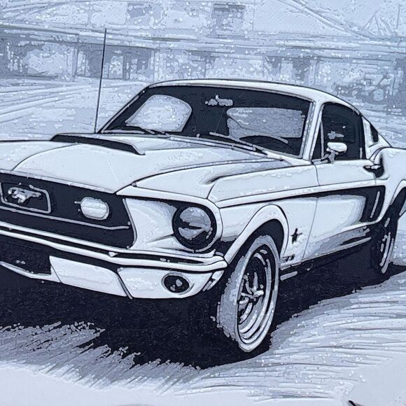 Classic Fastback Mustang Art, Car Art, Textured Art, Wall Art - Picture 3 of 10